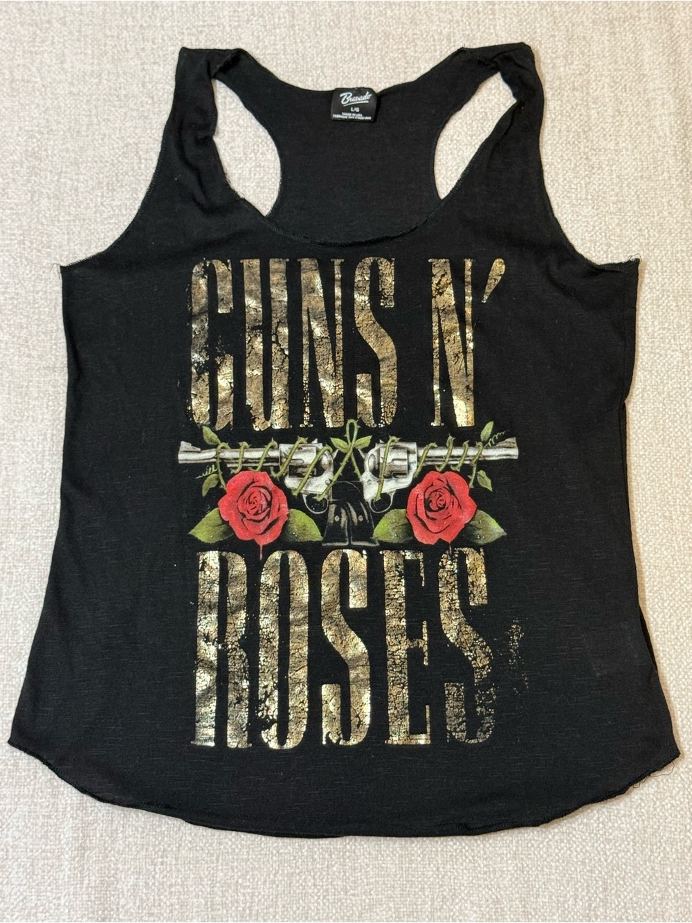 Guns N Roses Bravado Tank Top Womens L USA Grunge Y2K Rock Goth Graphic